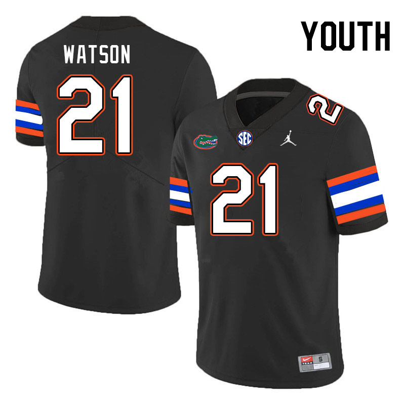 Youth #21 Desmond Watson Florida Gators College Football Jerseys Stitched-Black